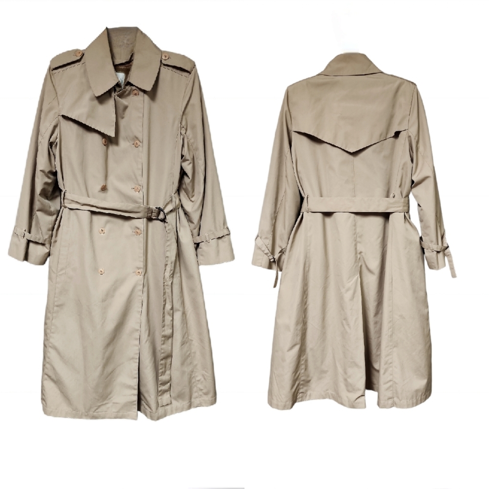 Vintage Neil Martin Men's  Zip out Lining Tan Belted Trench Coat Size 16
